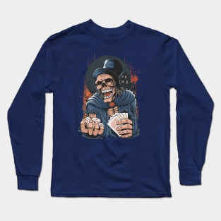 playing card skulls Long Sleeve T-Shirt